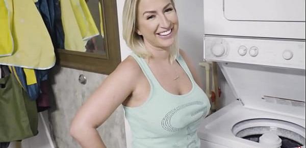  Blonde MILF Step Mom Quinn Waters fucked hard by big dick Step Son During Laundry
